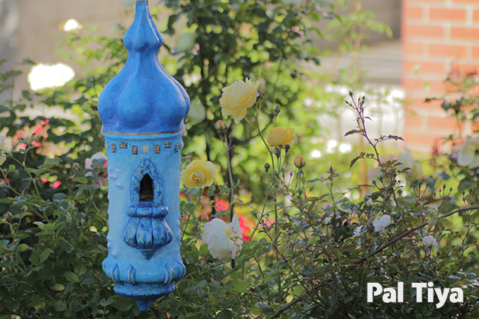 Gaudi-Inspired-Blue-birdhouse