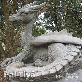 large outdoor sculpture of dragon